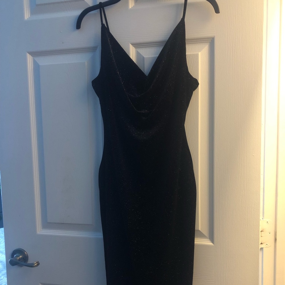 Black sequin party dress